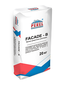 
                      Шпатлевка цементная Perel FACADE-B, белая, 20 кг